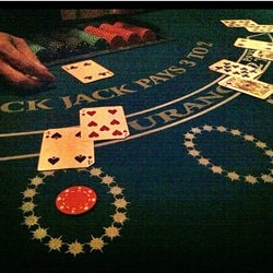 Live dealer casino, blackjack table