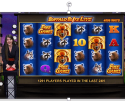 Buffalo Blitz Live is a slots machine with a live dealer